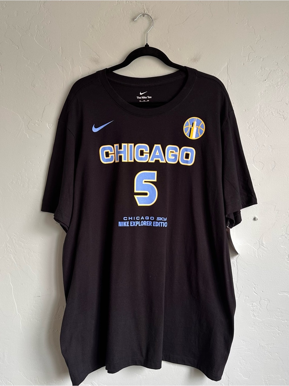 NWT The Nike Tee WNBA Chicago Sky Angel Reese #5 Black Tee Men's 2XL